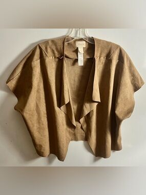 Chico's Luxurious Tan Faux Suede Blazer Jacket Size 1 (Fits Size Medium 8/10)